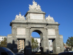 Puerta de Toledo, Madrid monuments, in the winter sun.